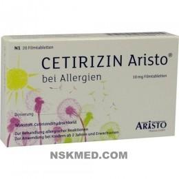 CETIRIZIN Aristo bei Allergien 10 mg Filmtabletten 20 St